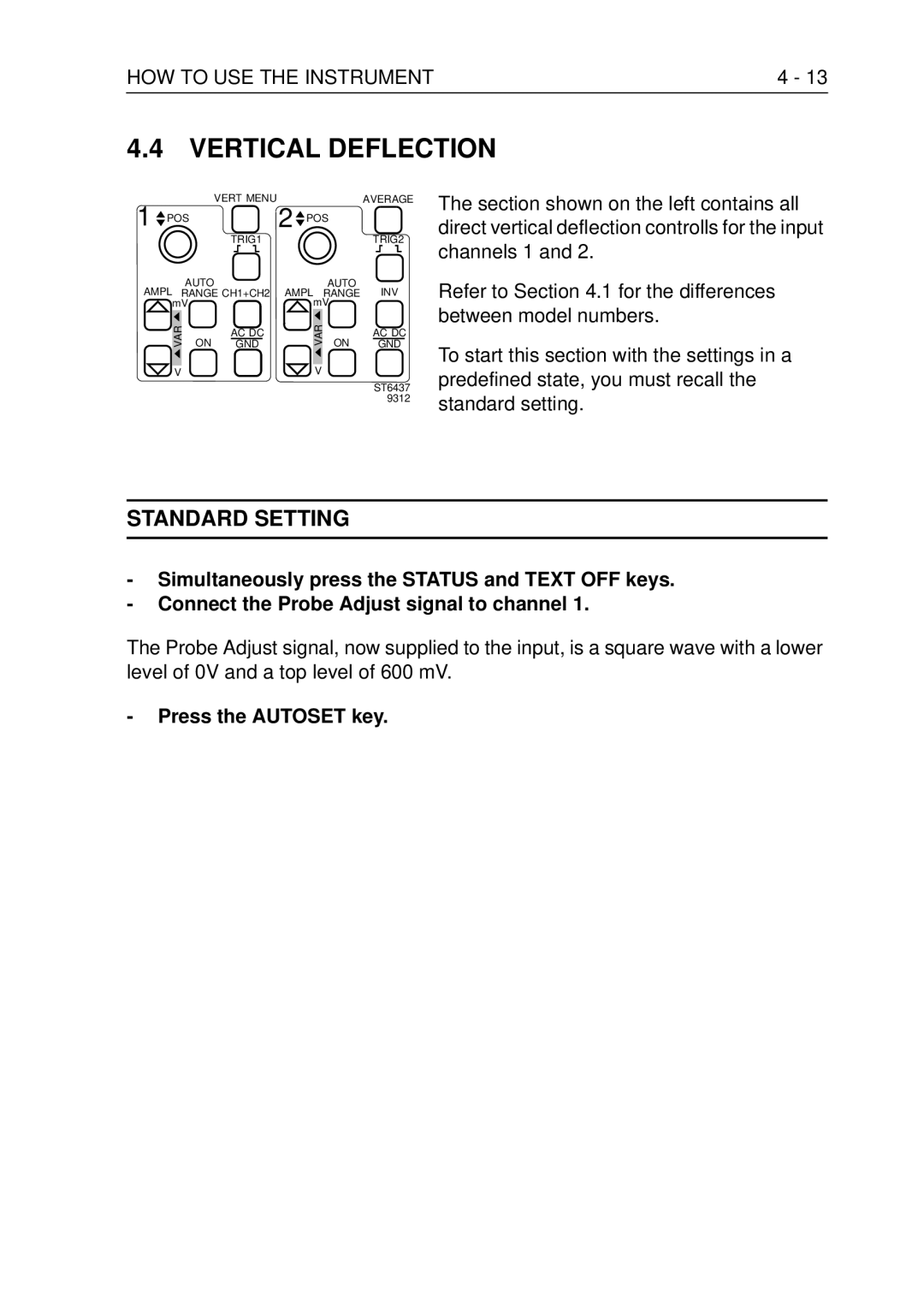 Fluke PM3370B user manual Vertical Deflection, Press the Autoset key 