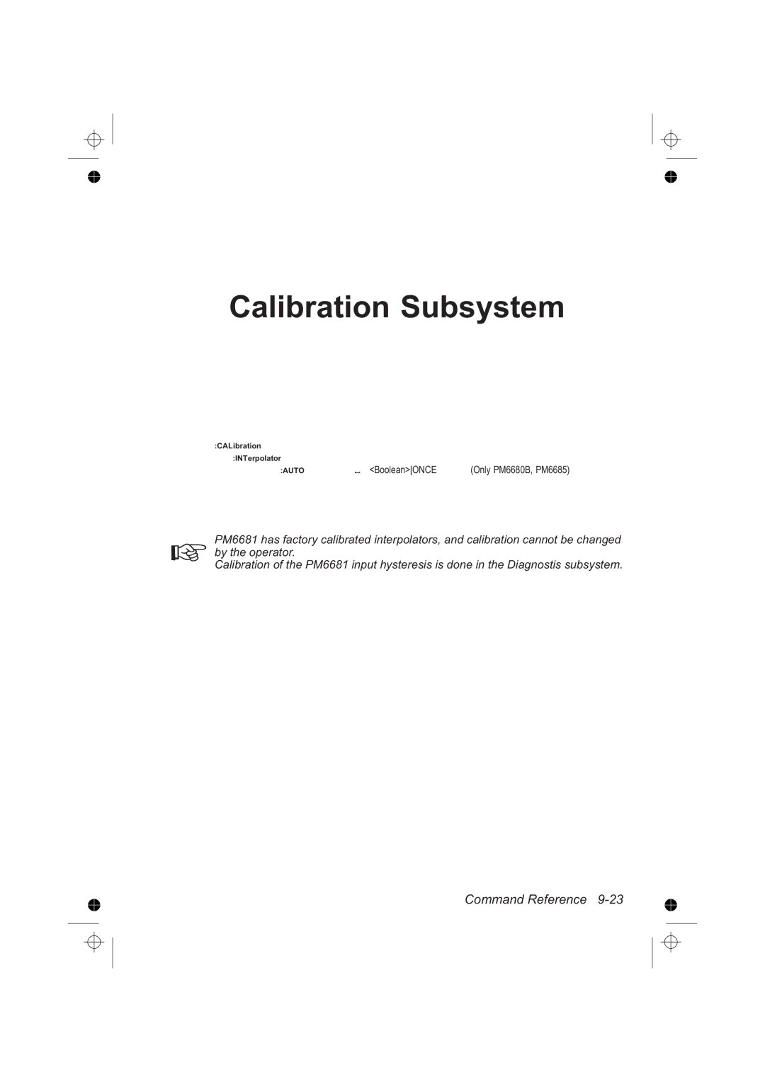 Fluke PM6681R, PM6685R manual Calibration Subsystem 