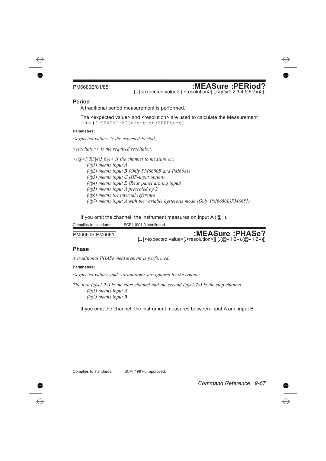 Fluke PM6681R, PM6685R manual MEASure PERiod?, MEASure PHASe?, Period, Phase 