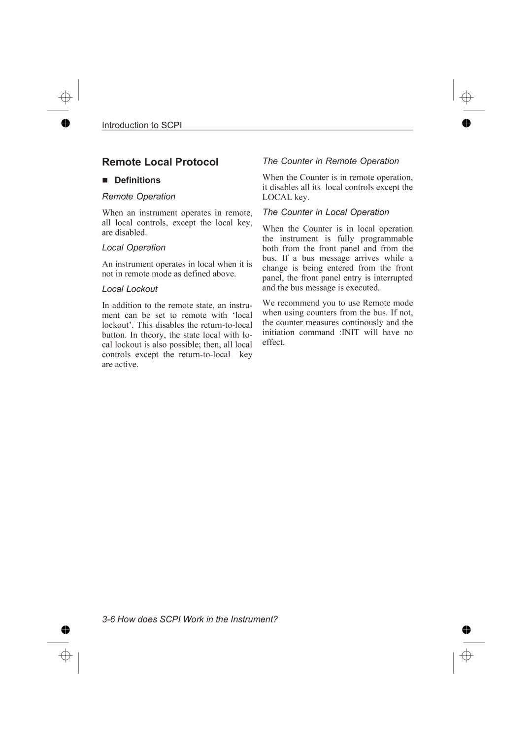 Fluke PM6685R, PM6681R manual Remote Local Protocol, Definitions 