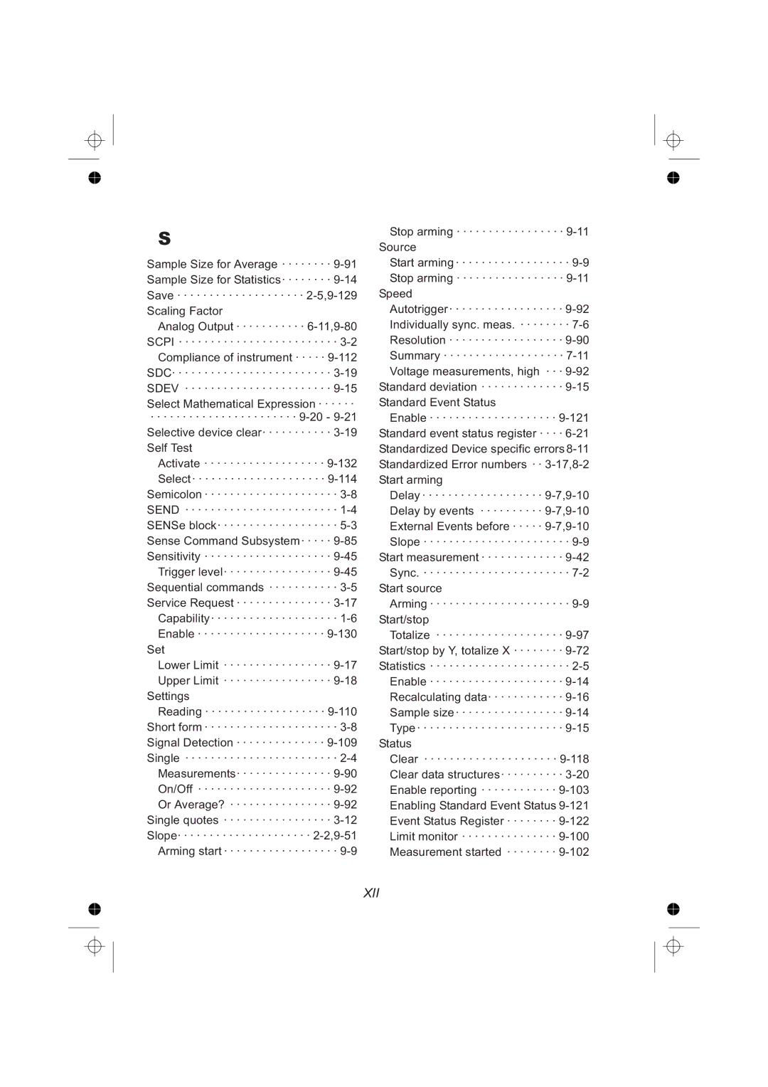 Fluke PM6685R, PM6681R manual Settings, Stop arming · · · · · · · · · · · · · · · · · 9-11Source, Speed, Status 