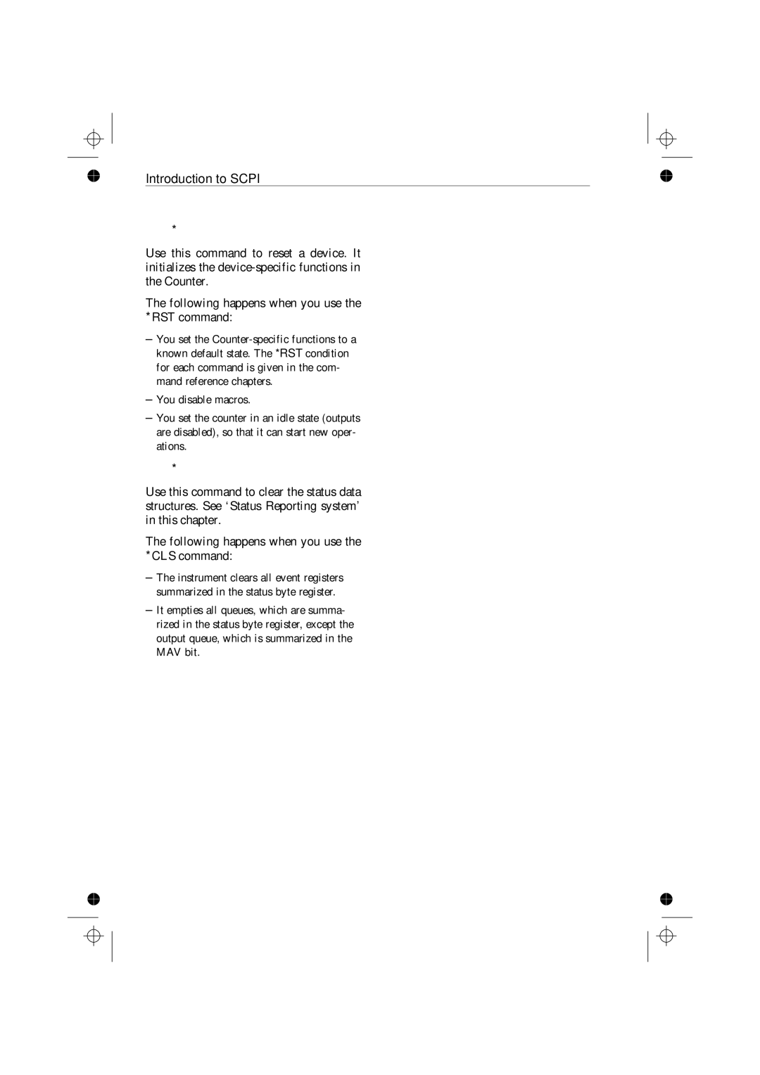 Fluke PM6681R, PM6685R manual RST Command, CLS Command 