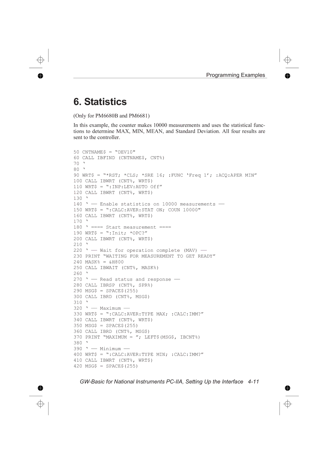 Fluke PM6681R, PM6685R manual Statistics, Print Waiting for Measurement to GET Ready 