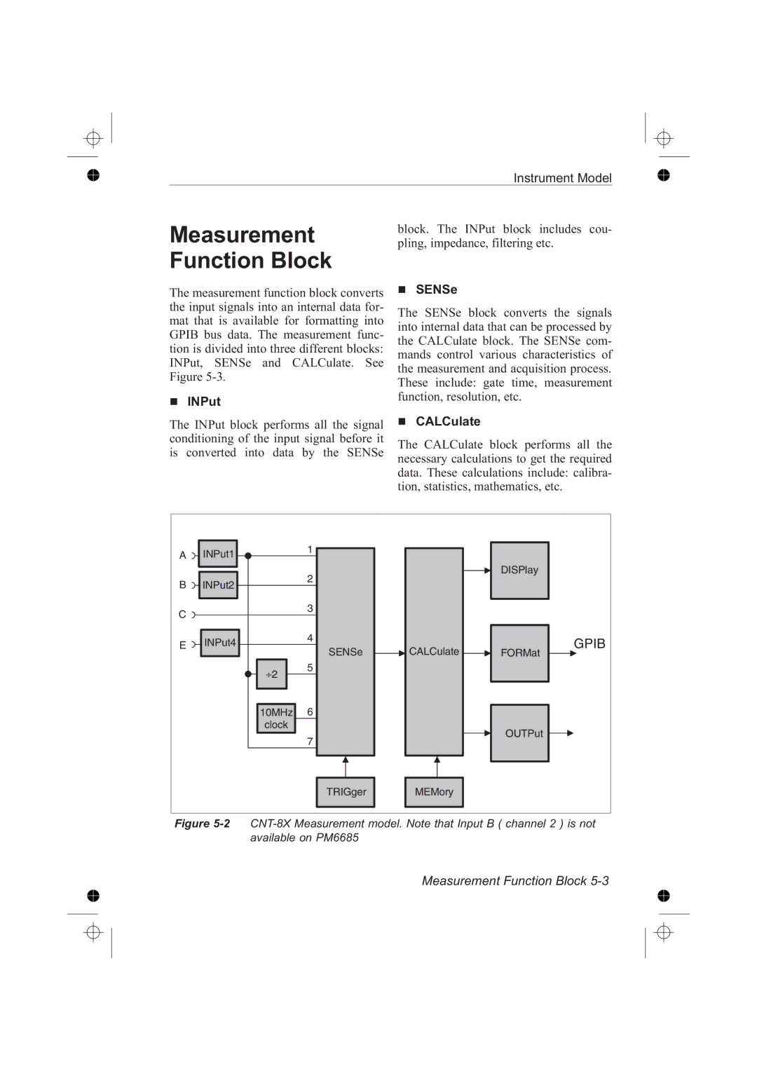 Fluke PM6681R, PM6685R manual Measurement Function Block, INPut, SENSe, CALCulate 