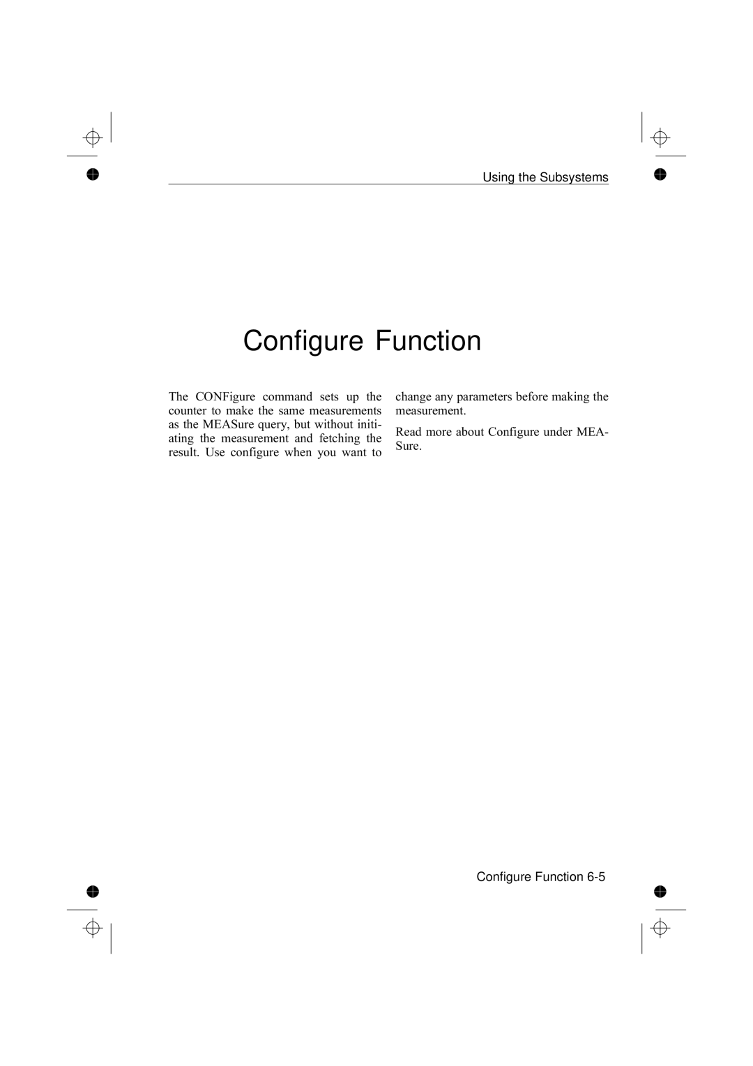 Fluke PM6681R, PM6685R manual Configure Function 