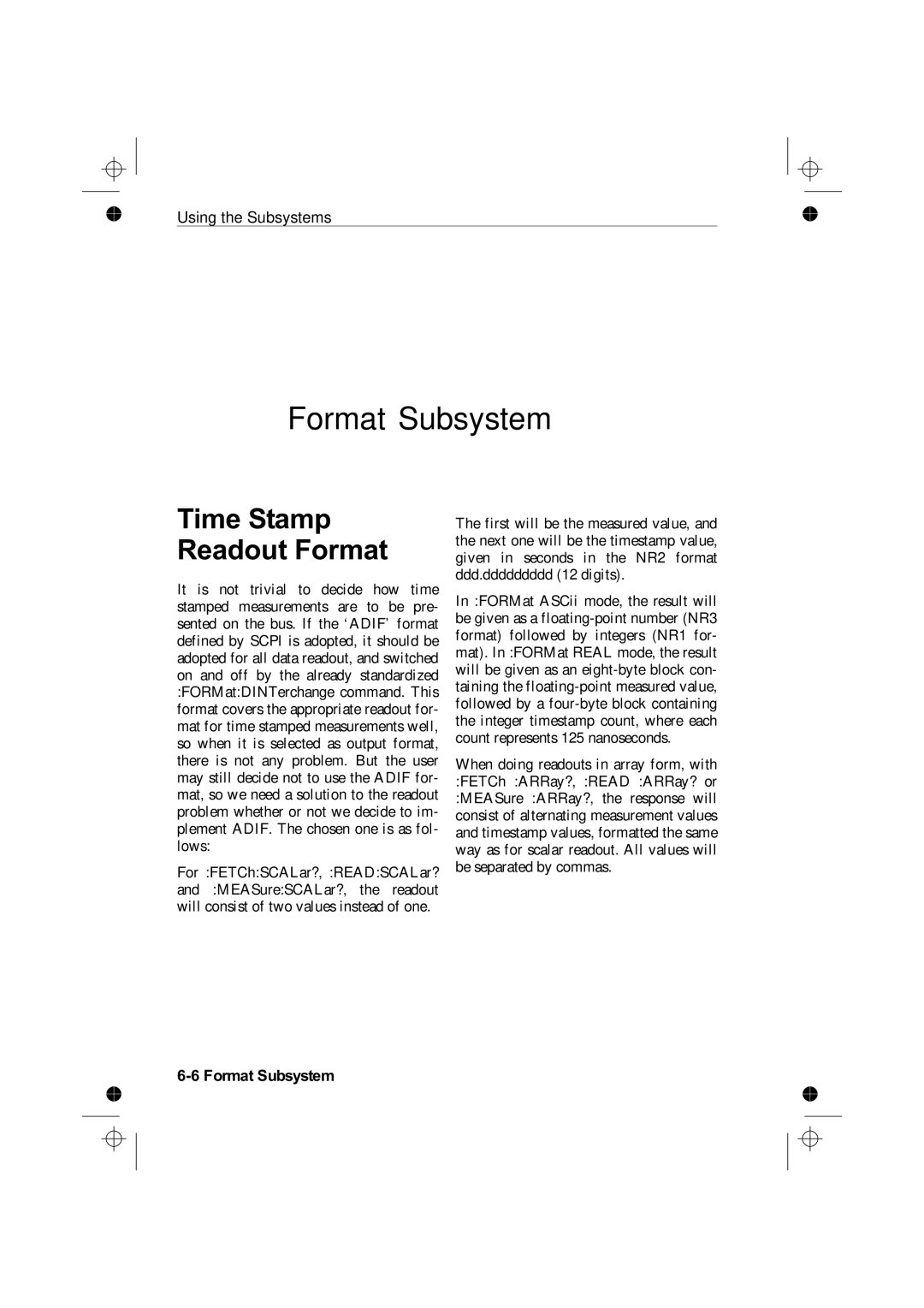 Fluke PM6685R, PM6681R manual Time Stamp Readout Format, Format Subsystem 