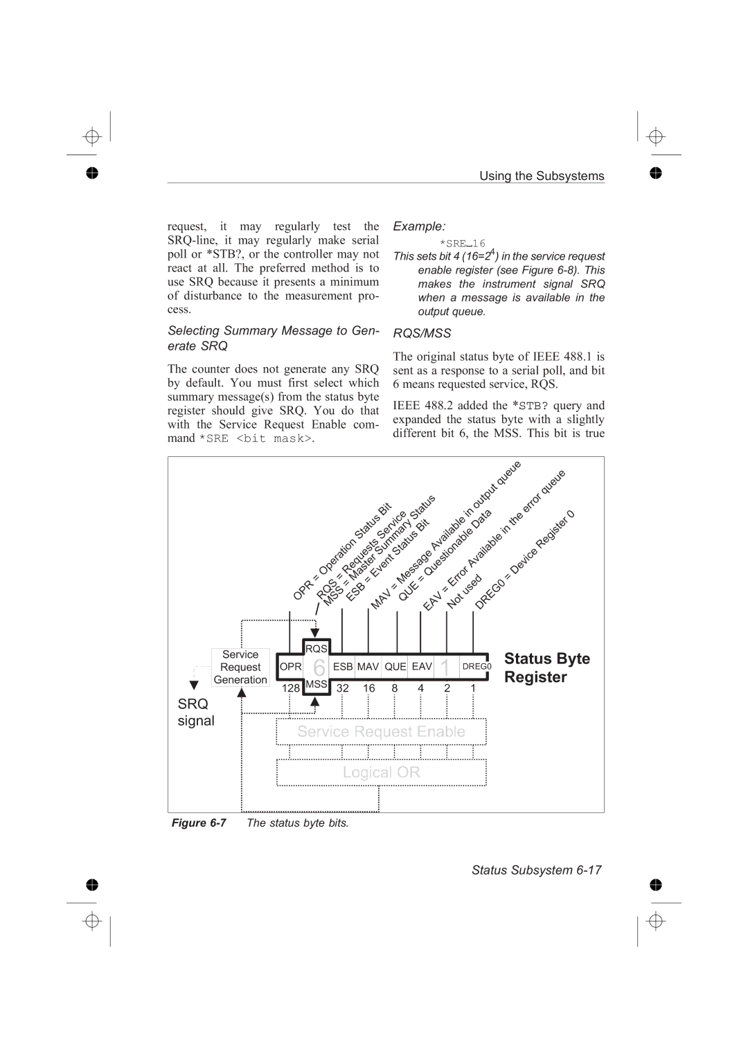 Fluke PM6681R, PM6685R manual Selecting Summary Message to Gen, Erate SRQ, Ic e 