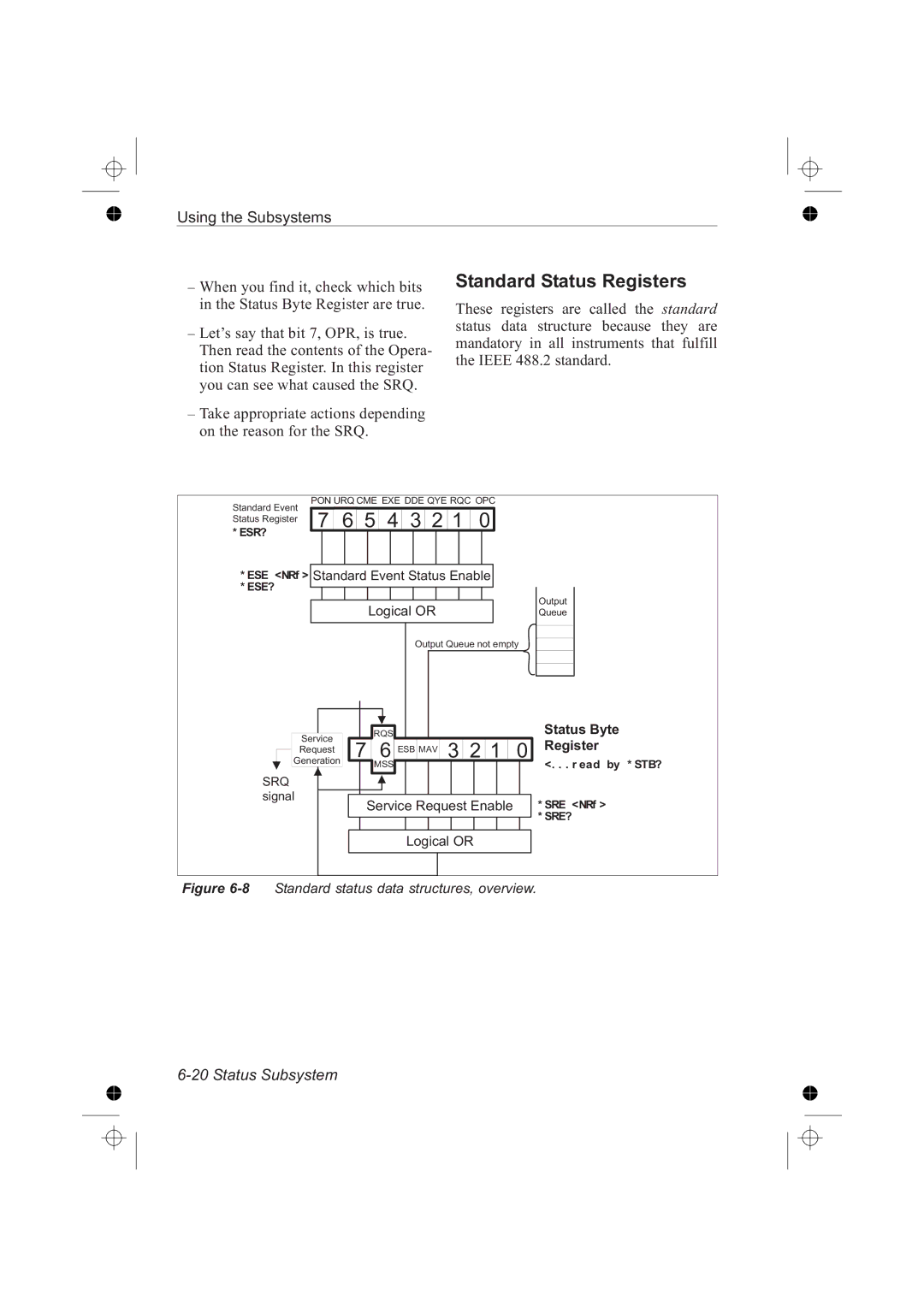 Fluke PM6681R, PM6685R manual Standard Status Registers, G ic a, A t u s B y t e, G i s t e r 