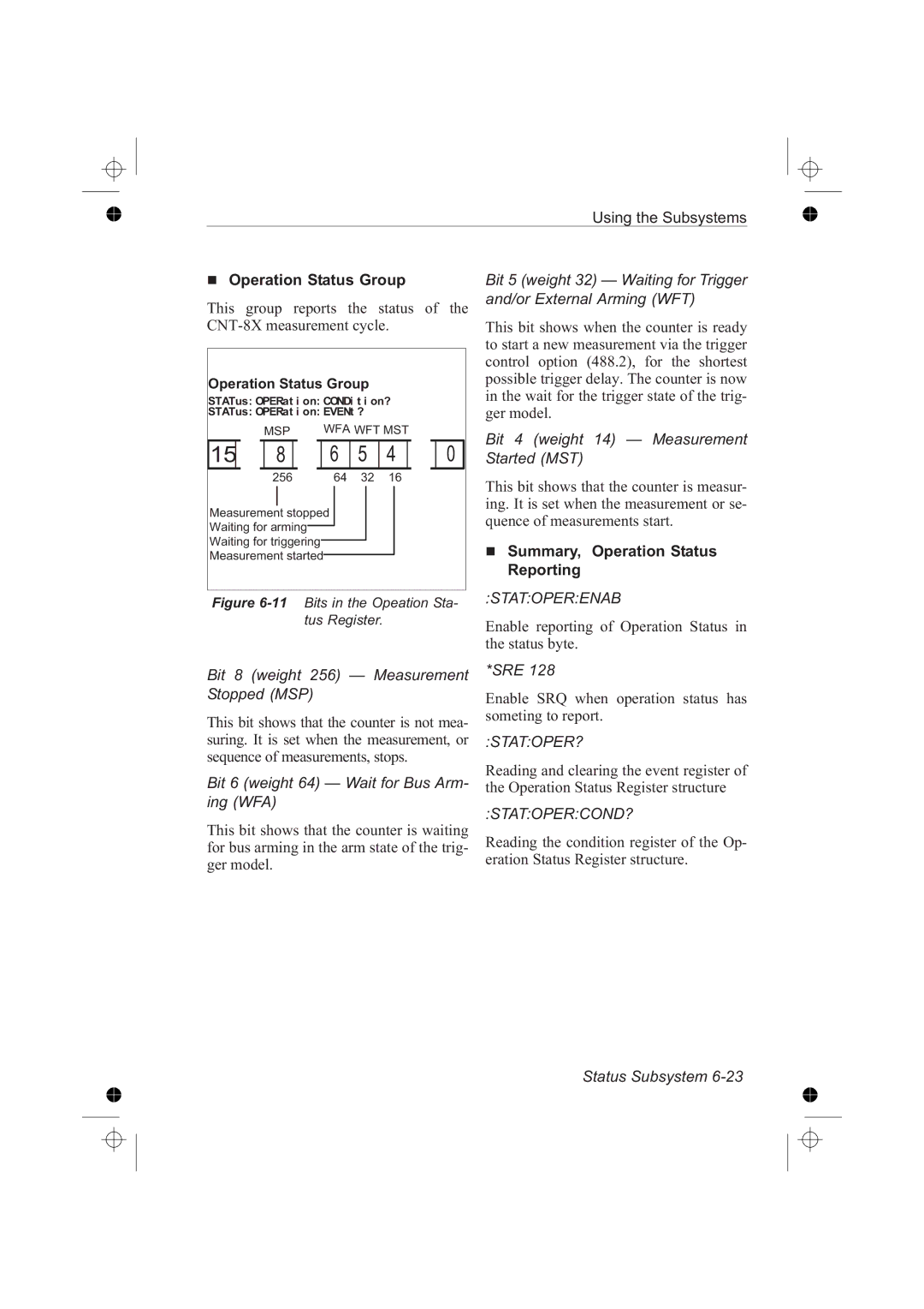 Fluke PM6681R, PM6685R manual Operation Status Group, Summary, Operation Status, Reporting 