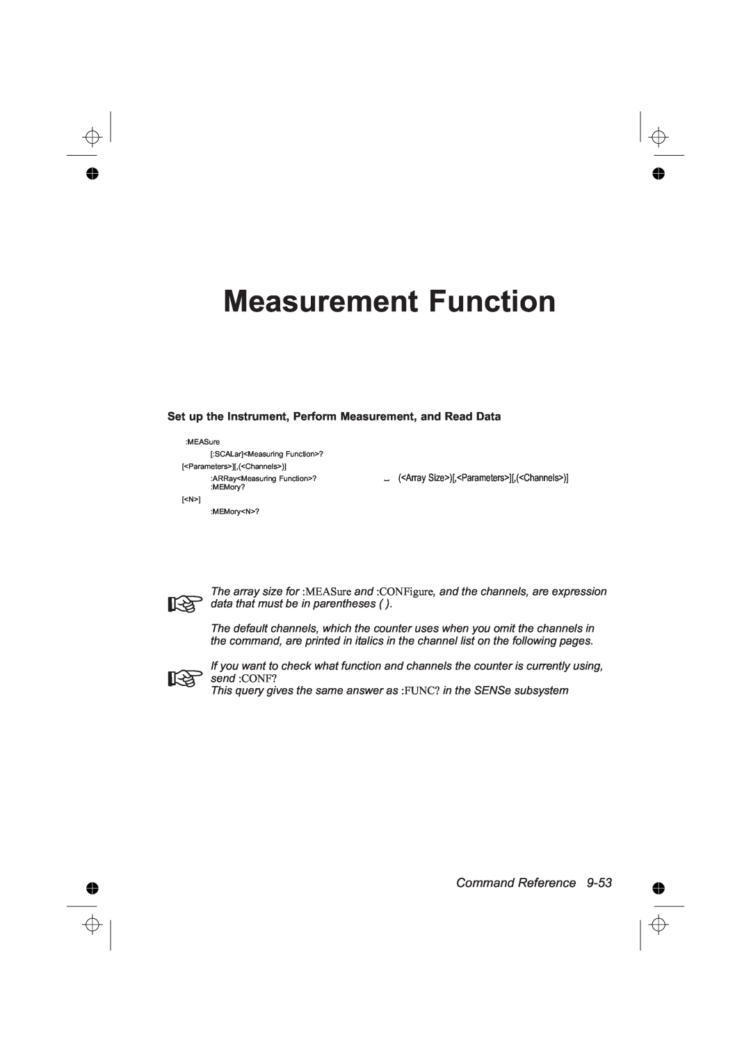 Fluke PM6685, PM6681R Measurement Function, Command Reference, Set up the Instrument, Perform Measurement, and Read Data 