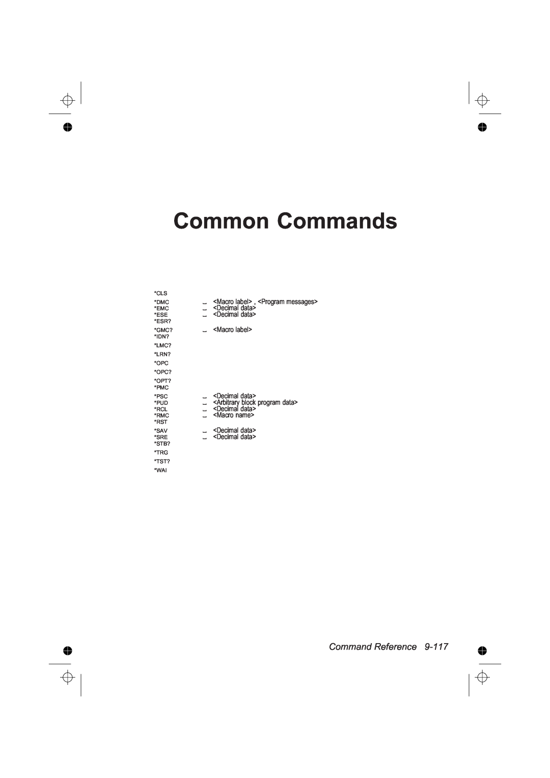 Fluke PM6681R, PM6685R manual Common Commands, Command Reference 