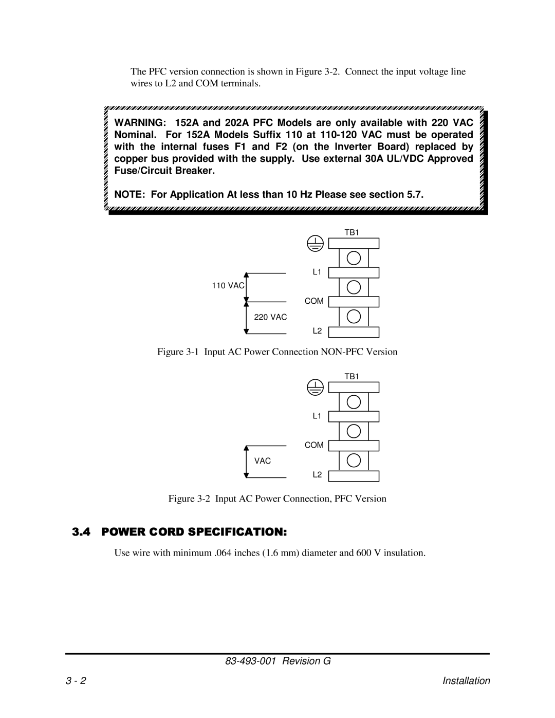 Fluke pmn instruction manual     %, Input AC Power Connection NON-PFC Version 