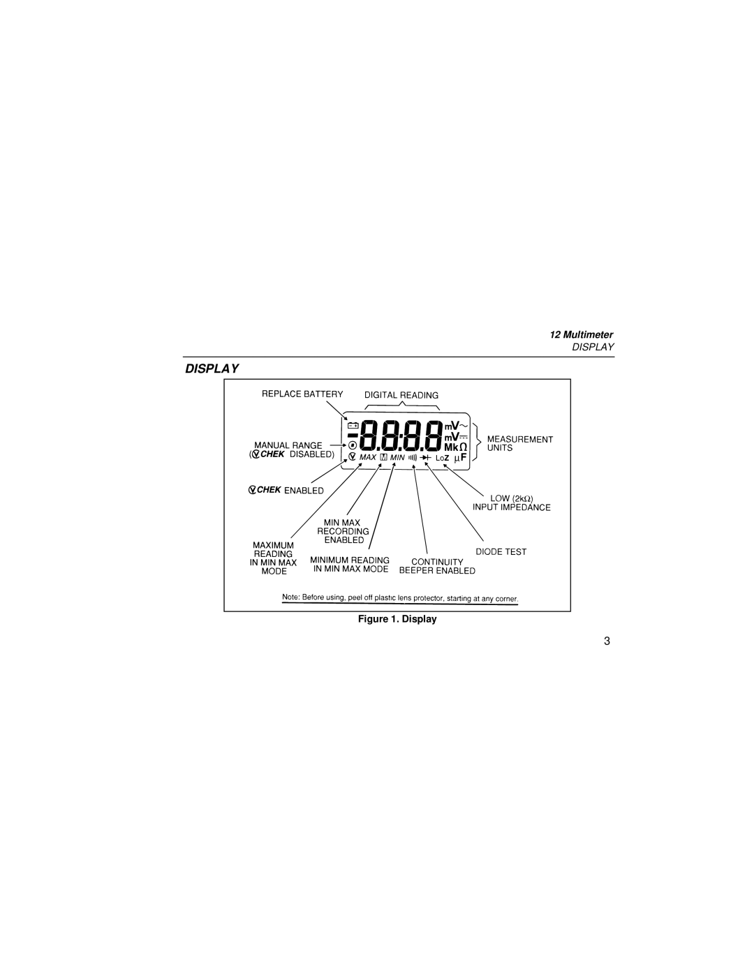 Fluke PN 2063508 user manual Display 