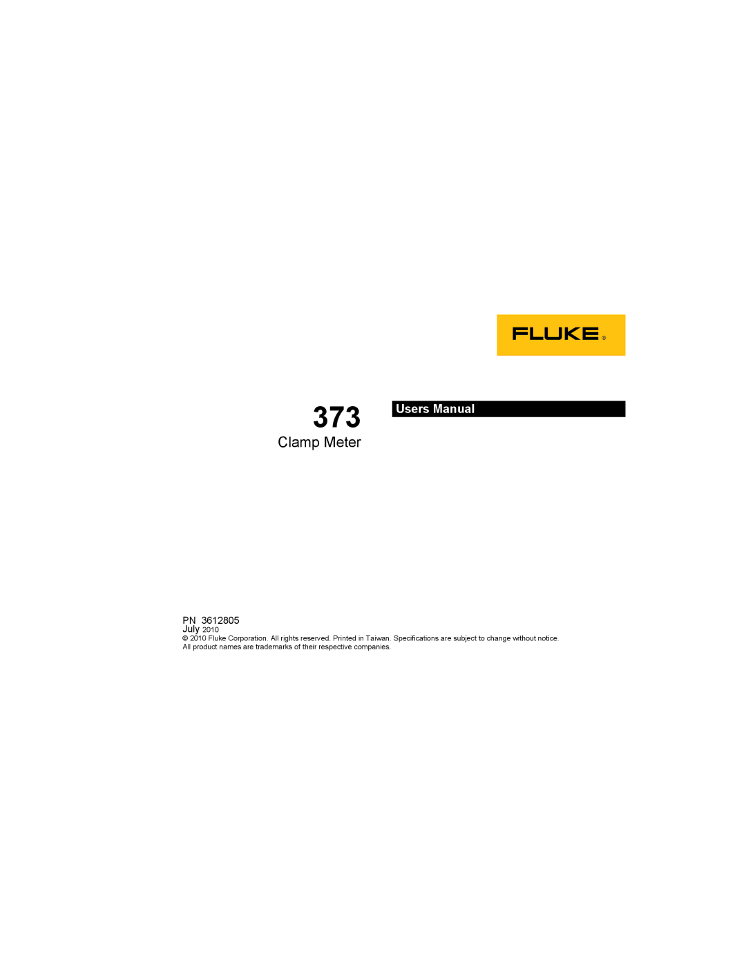 Fluke PN 3612805 user manual 373 