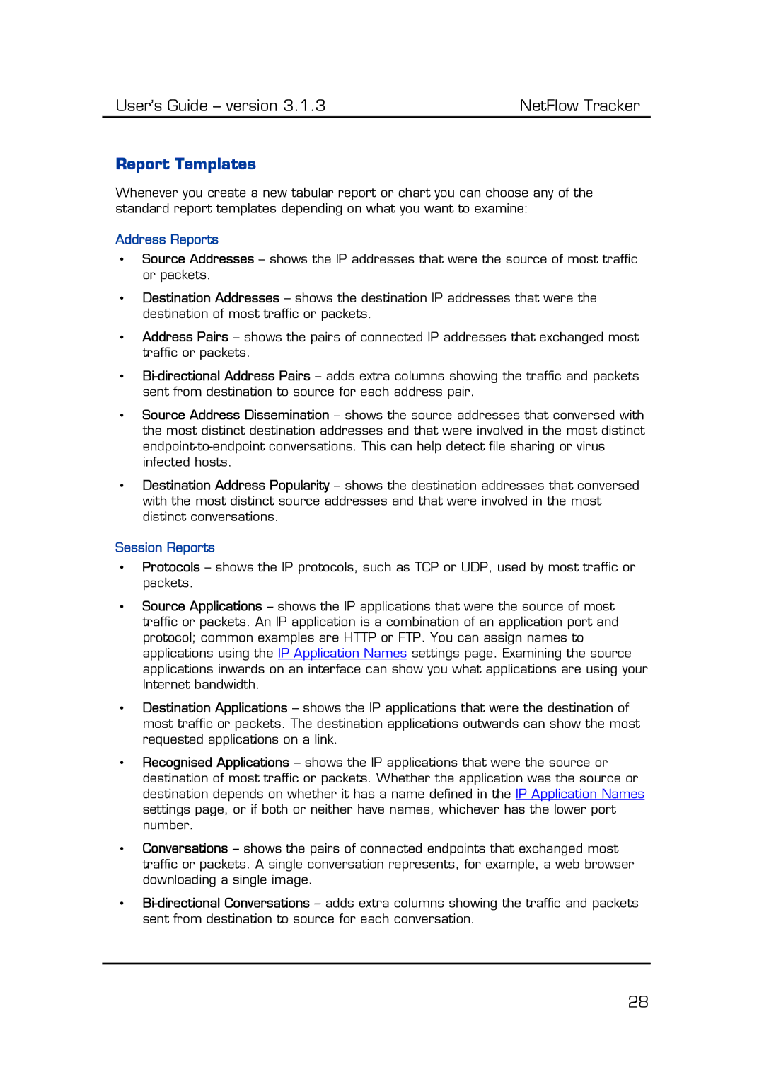 Fluke Recording Equipment manual Report Templates, Address Reports, Session Reports 