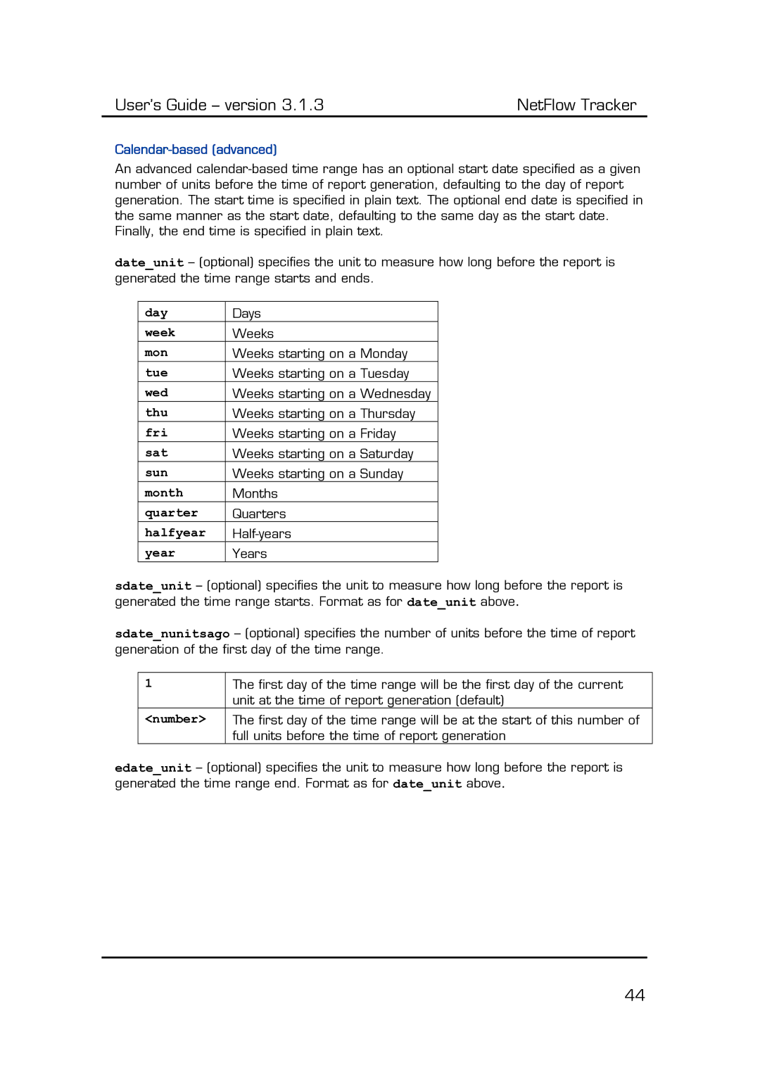 Fluke Recording Equipment manual Calendar-based advanced 