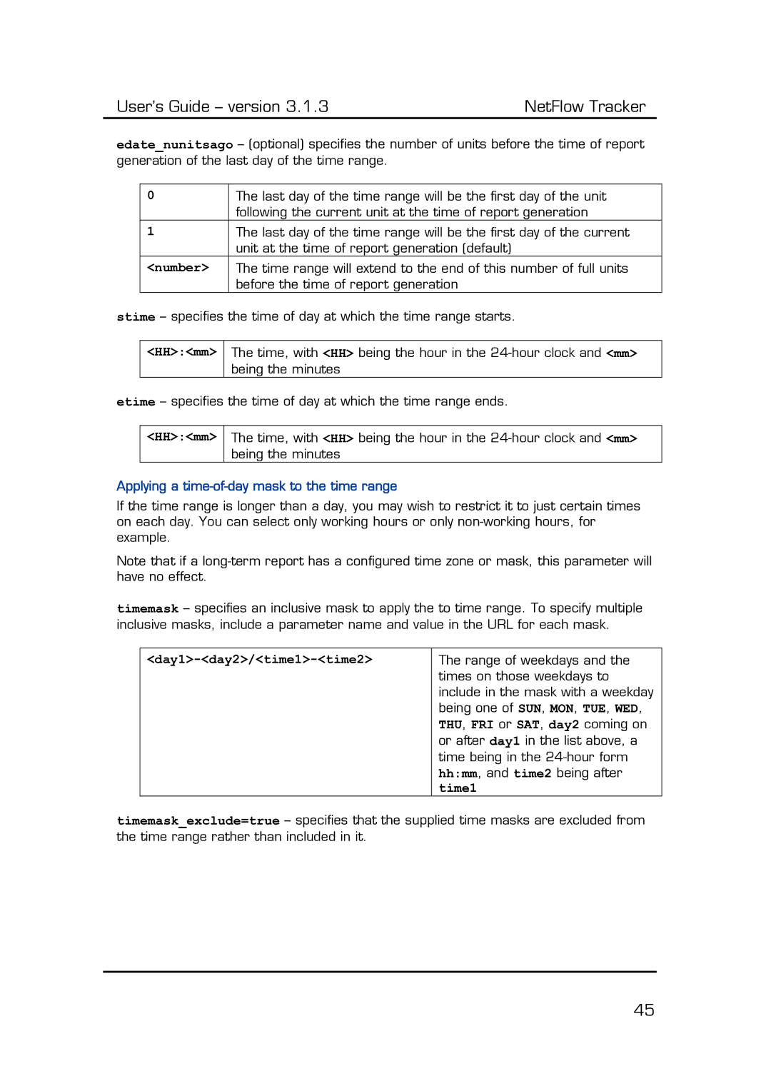 Fluke Recording Equipment manual HHmm, Applying a time-of-day mask to the time range, Day1-day2/time1-time2 