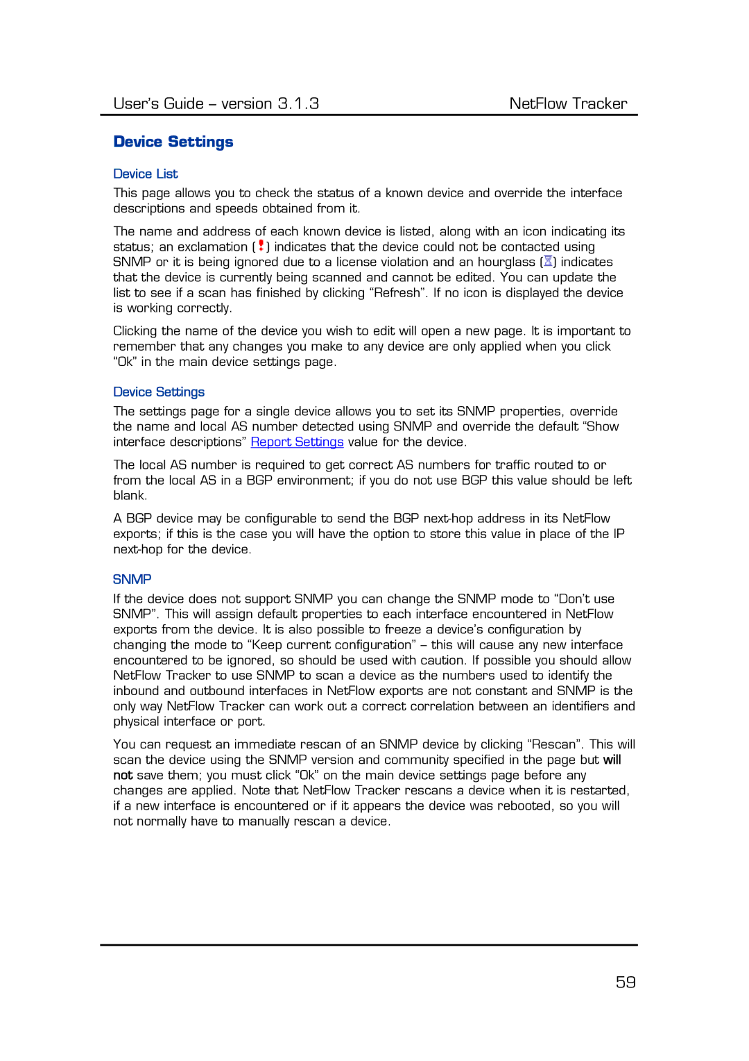 Fluke Recording Equipment manual Device Settings, Device List 