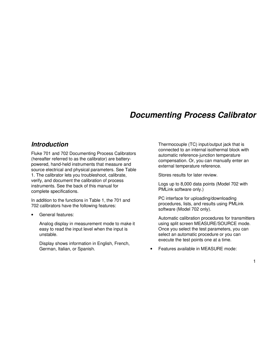 Fluke Rev. 4 user manual Documenting Process Calibrator, Introduction 