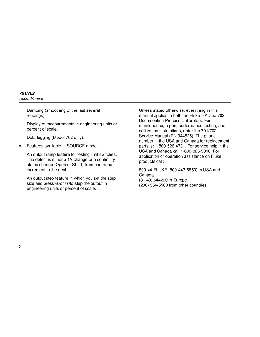 Fluke Rev. 4 user manual 701/702 