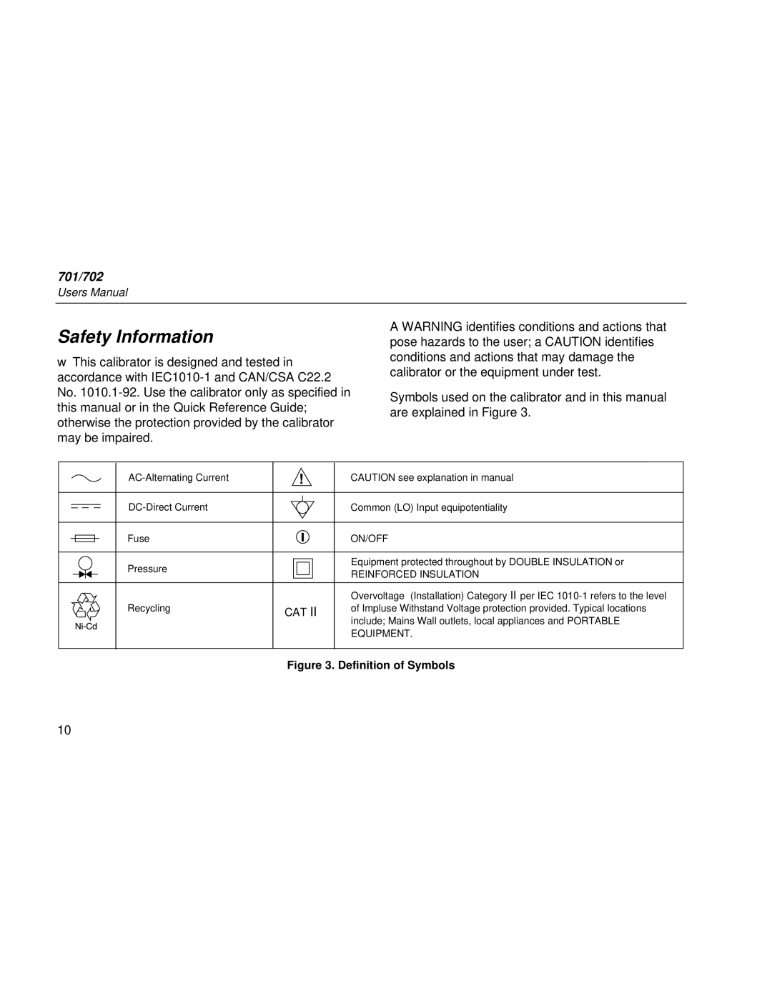 Fluke Rev. 4 user manual Safety Information, Cat 