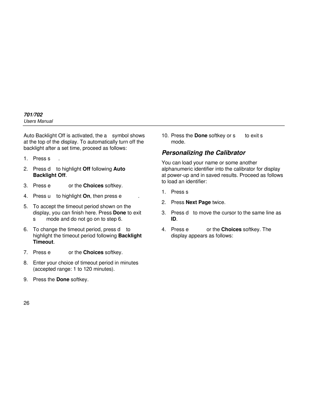 Fluke Rev. 4 user manual Personalizing the Calibrator 