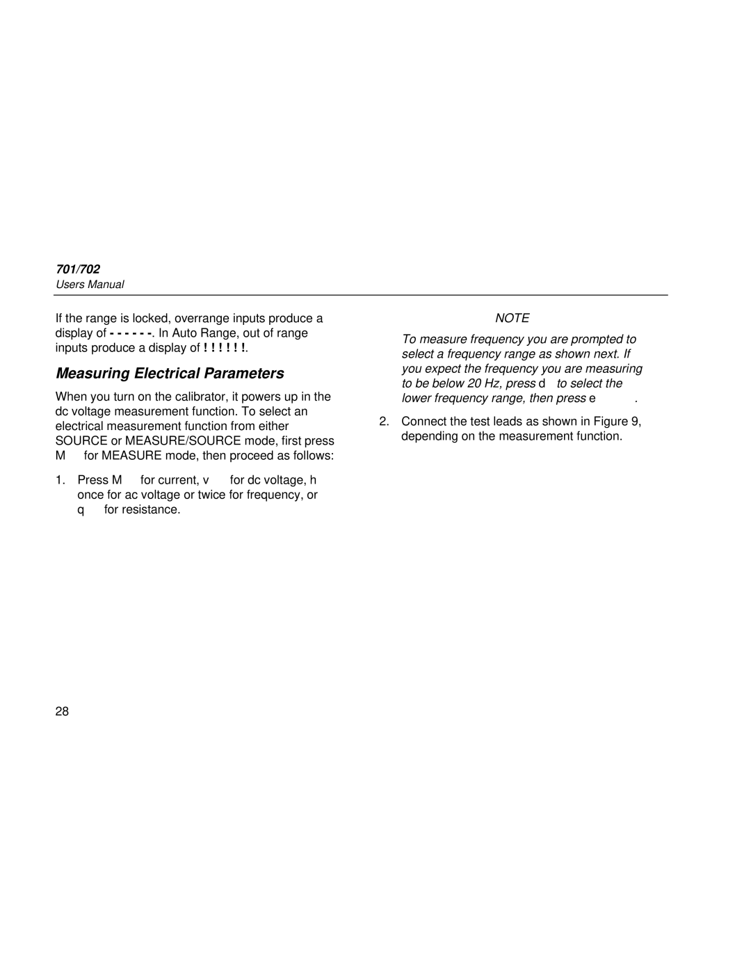 Fluke Rev. 4 user manual Measuring Electrical Parameters 