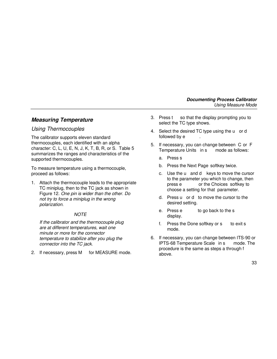 Fluke Rev. 4 user manual Measuring Temperature, Using Thermocouples 