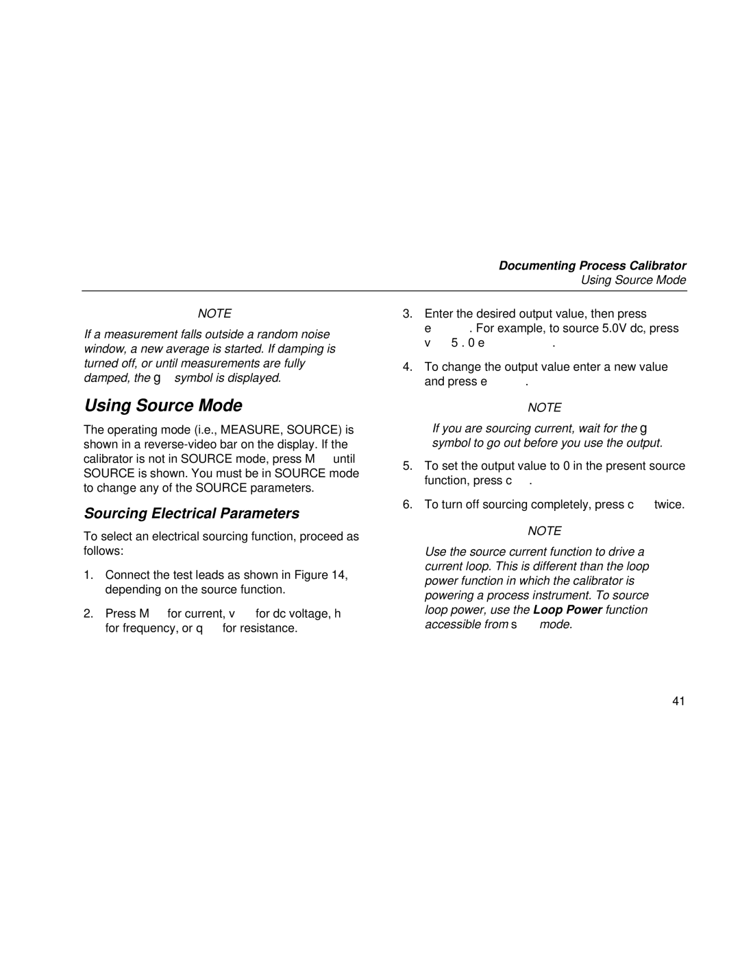 Fluke Rev. 4 user manual Using Source Mode, Sourcing Electrical Parameters 