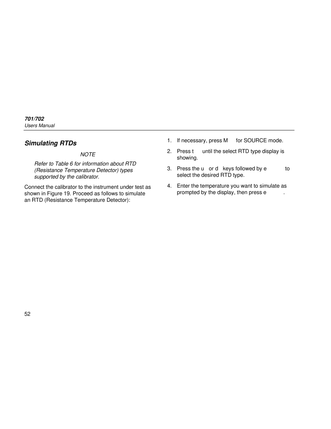 Fluke Rev. 4 user manual Simulating RTDs 