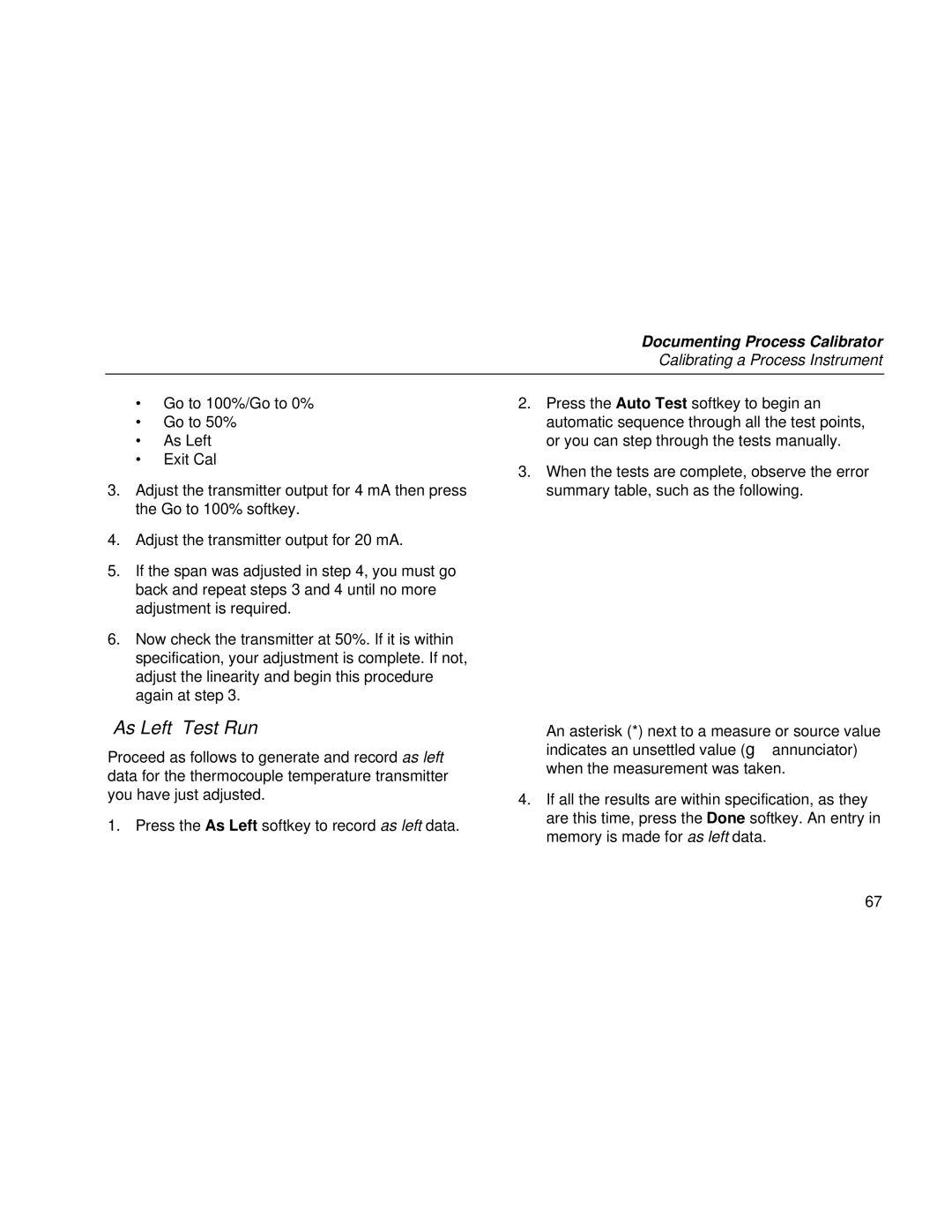 Fluke Rev. 4 user manual As Left Test Run 