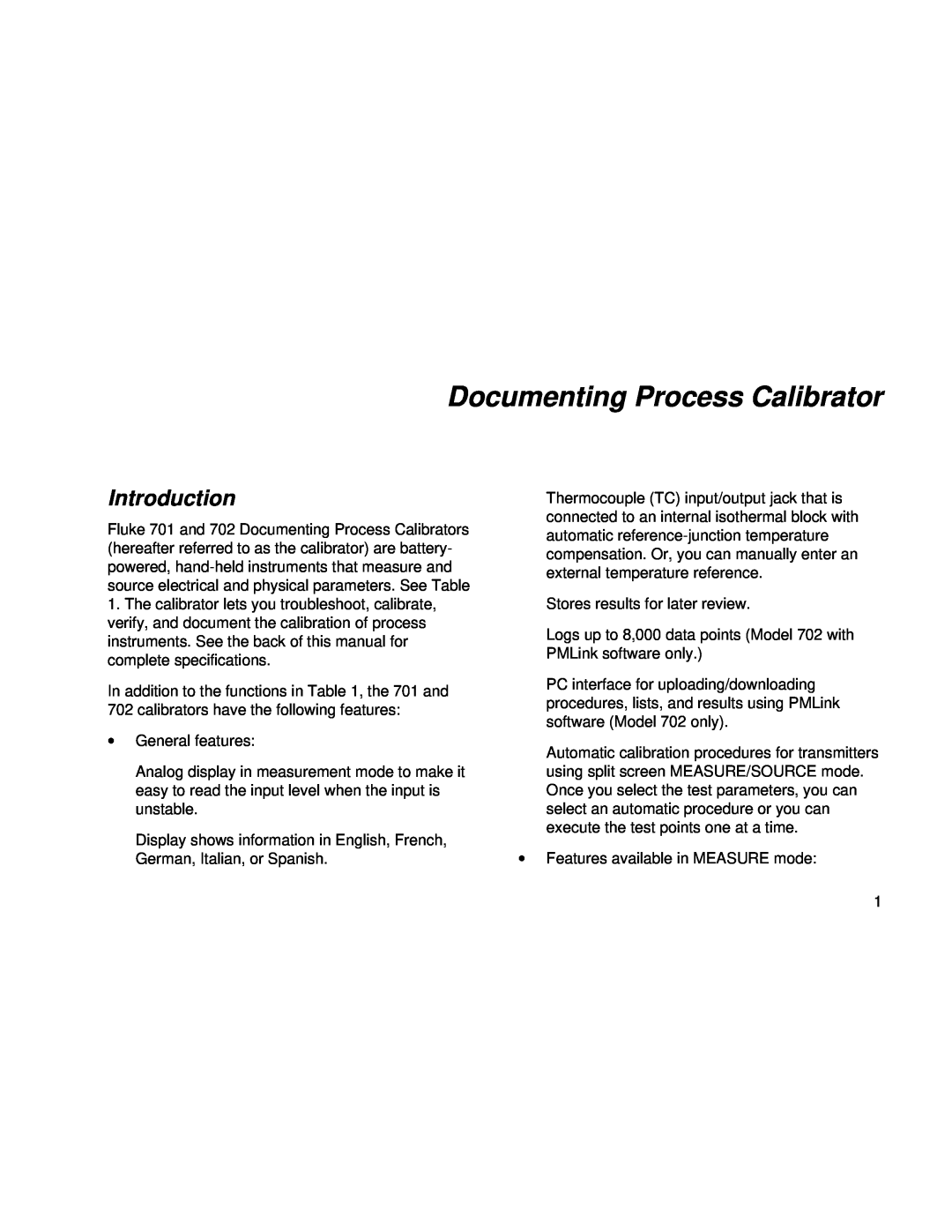 Fluke Rev. 4 user manual Documenting Process Calibrator, Introduction 
