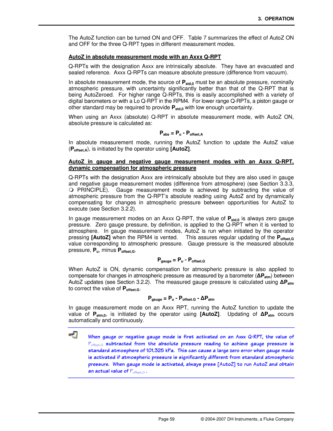 Fluke RPM4 manual AutoZ in absolute measurement mode with an Axxx Q-RPT 