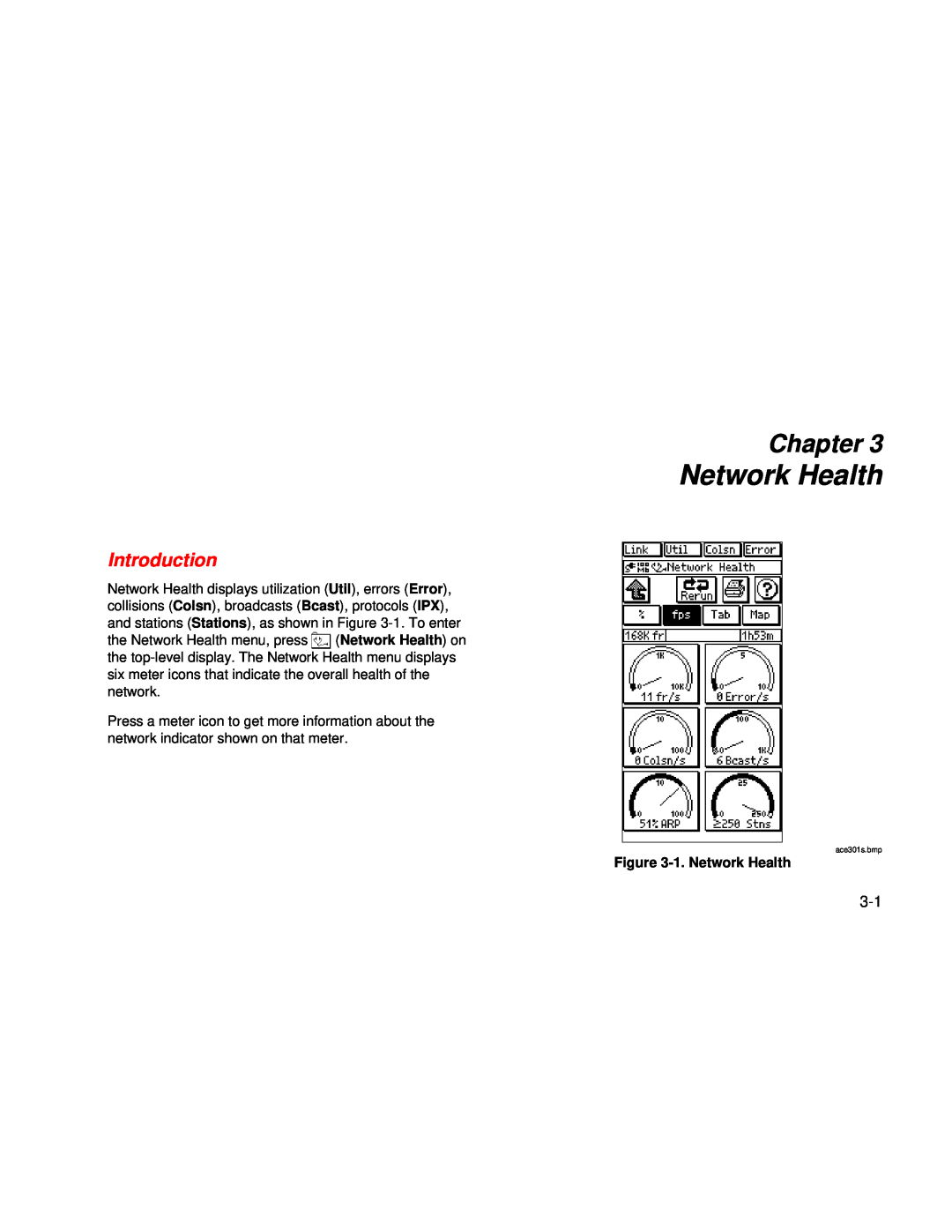 Fluke Series II user manual Chapter, Introduction, 1. Network Health 