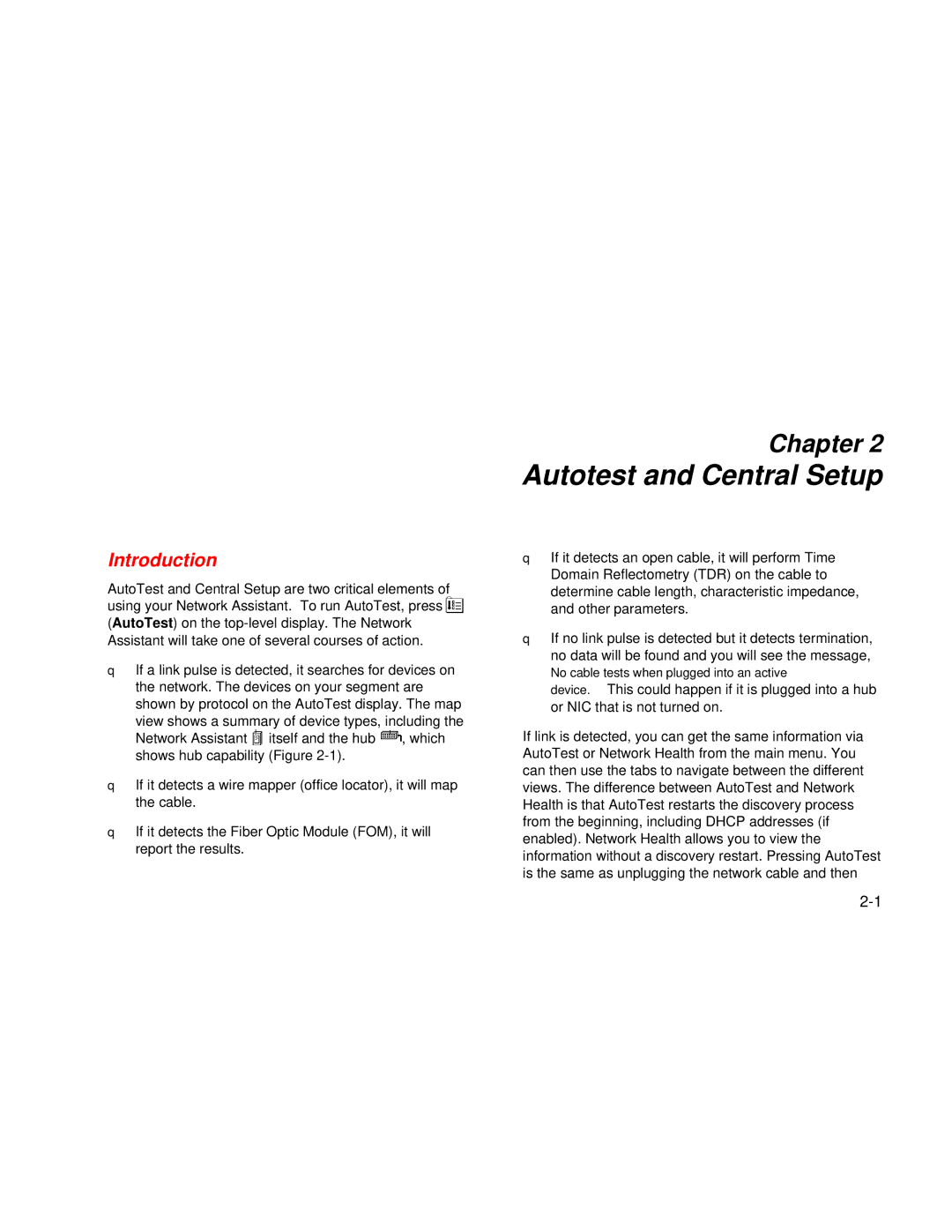 Fluke Series II user manual Autotest and Central Setup, Introduction 