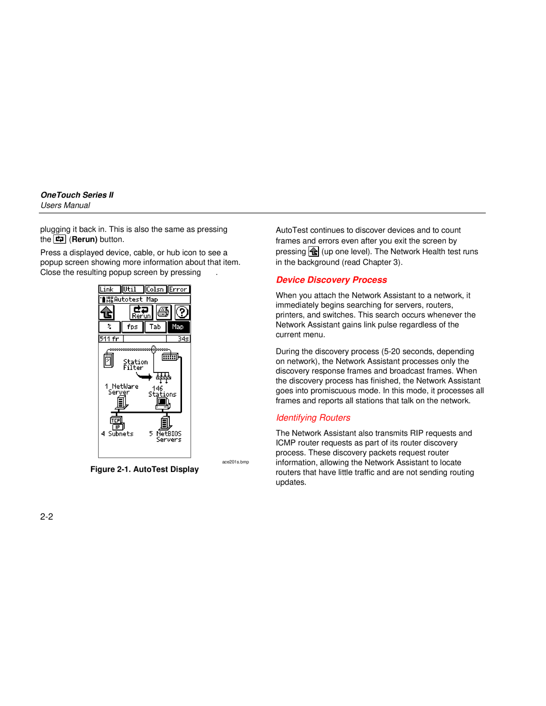 Fluke Series II user manual Device Discovery Process, Identifying Routers 