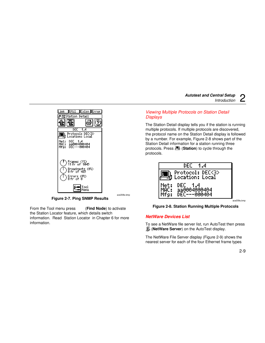 Fluke Series II user manual Viewing Multiple Protocols on Station Detail Displays, NetWare Devices List 