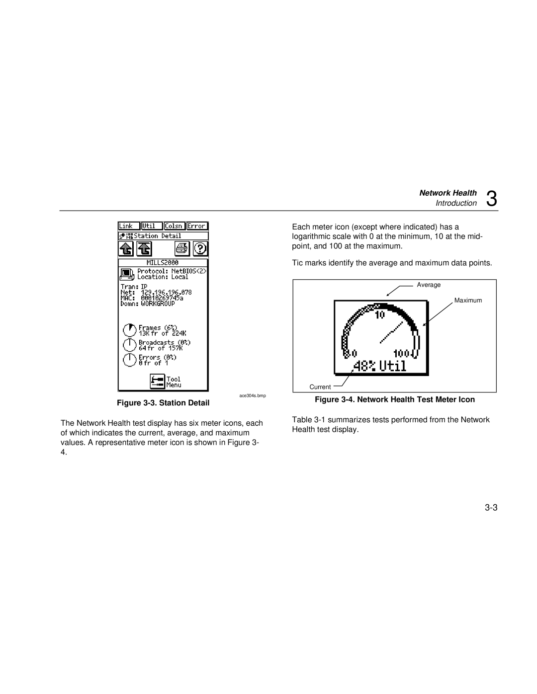 Fluke Series II user manual Network Health 