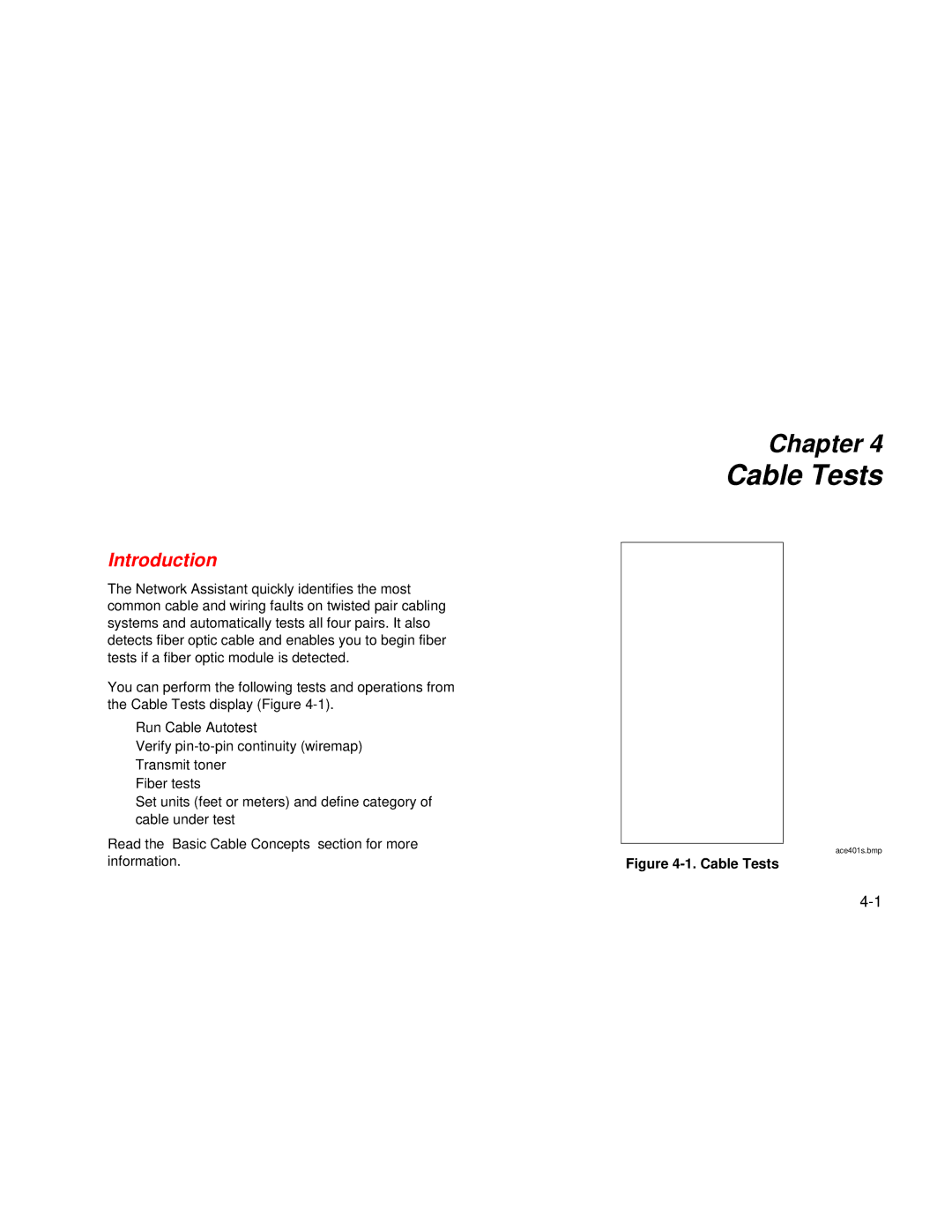 Fluke Series II user manual Cable Tests 