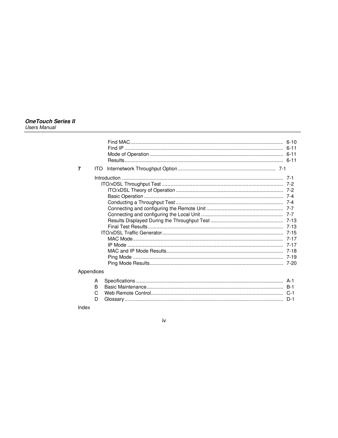 Fluke Series II user manual ITO Internetwork Throughput Option, Appendices, Index 