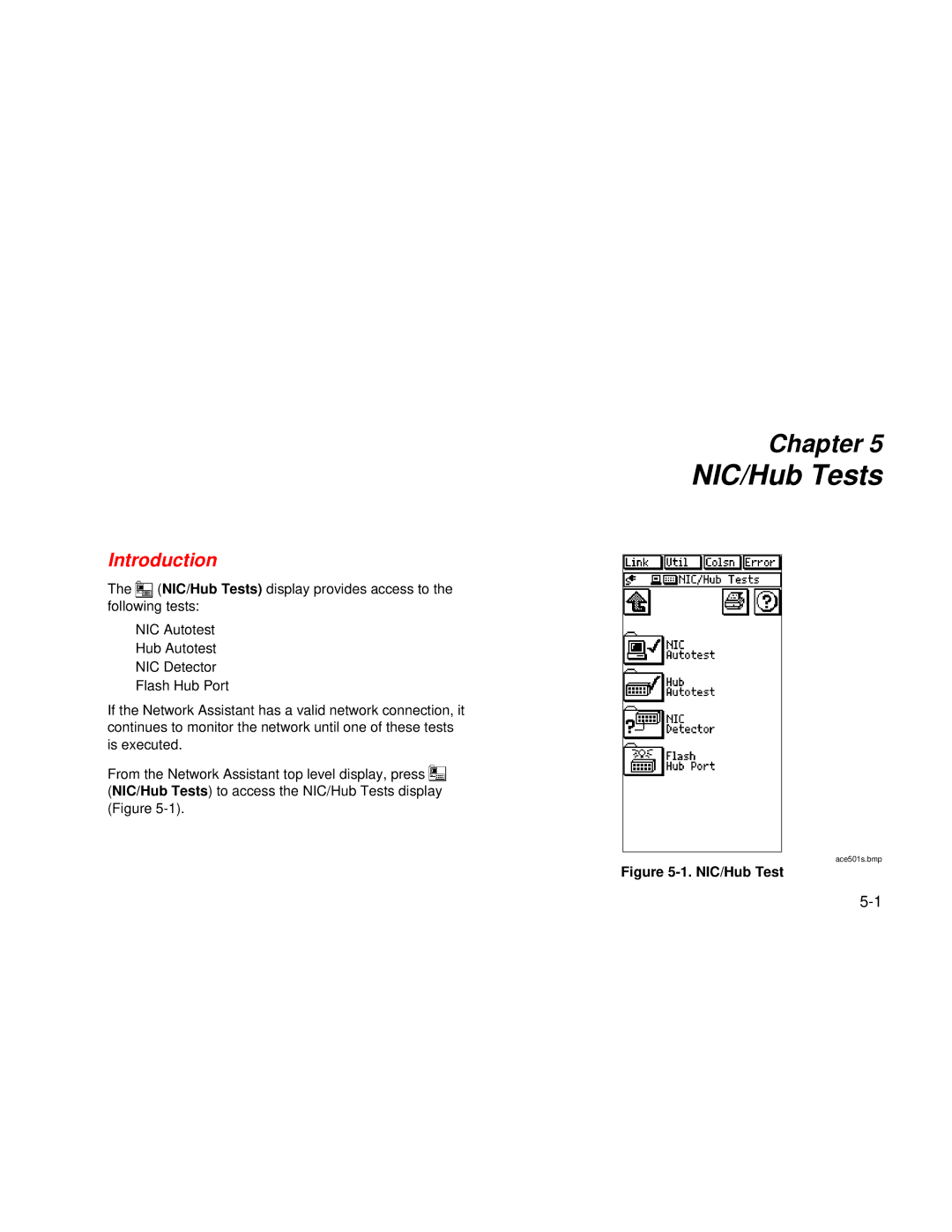 Fluke Series II user manual NIC/Hub Tests 