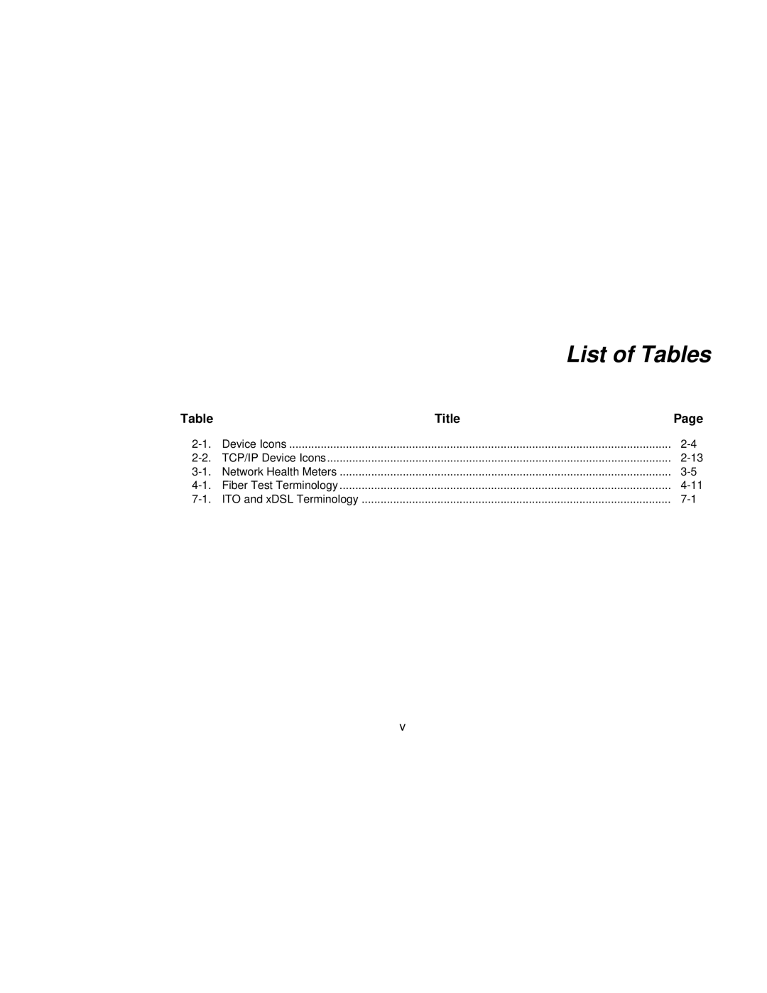 Fluke Series II user manual List of Tables 