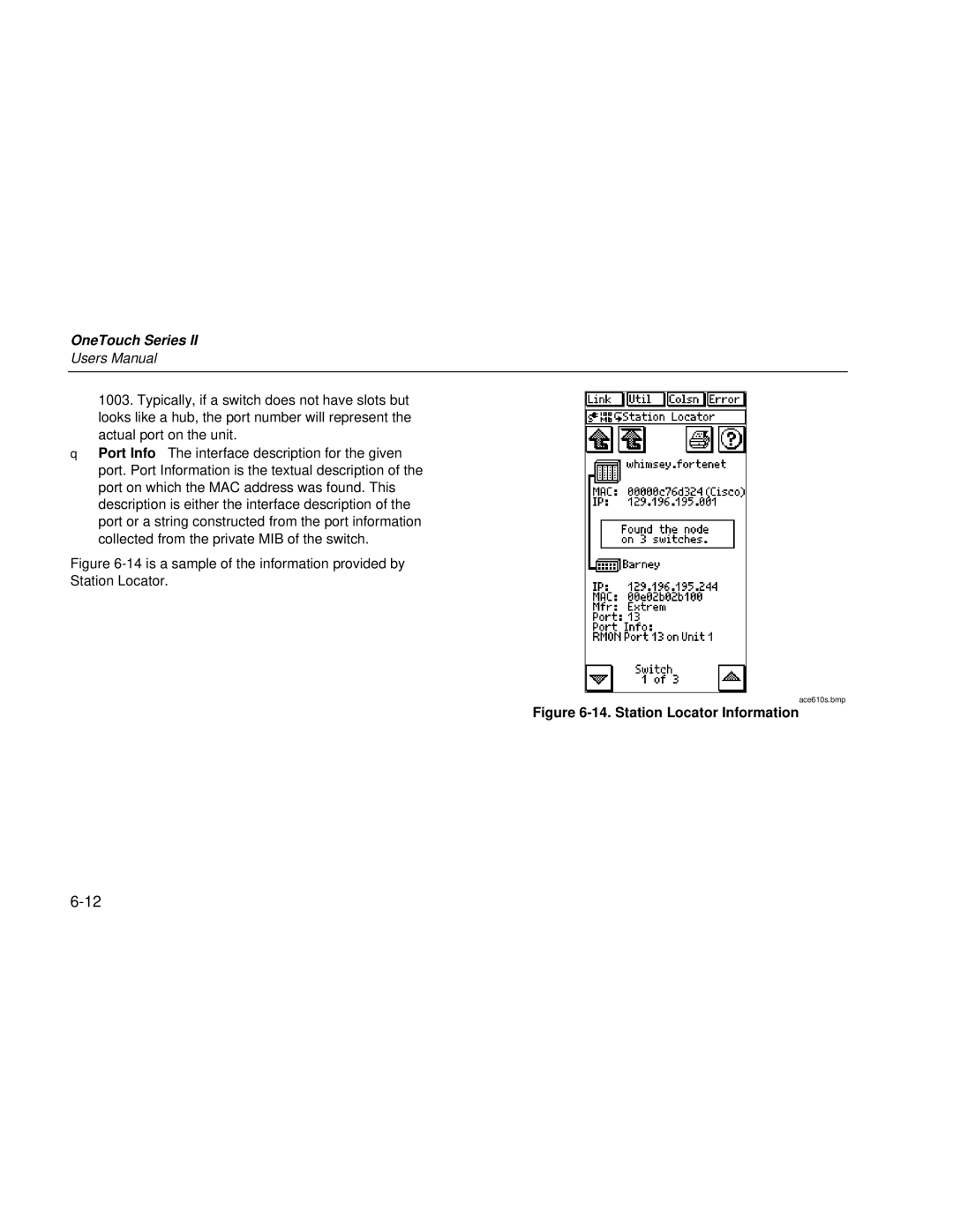 Fluke Series II user manual Station Locator Information 