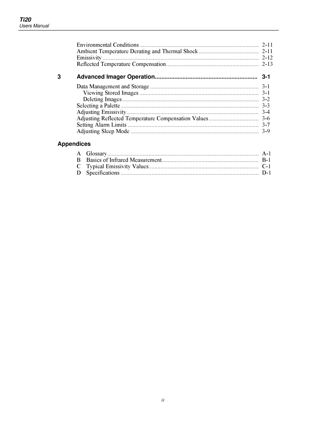 Fluke Ti20 user manual 