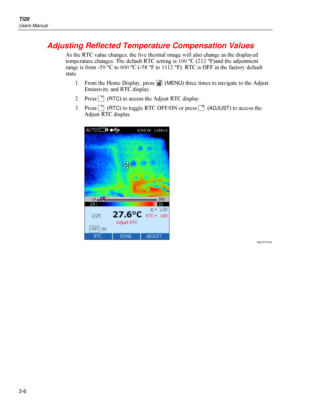 Fluke Ti20 user manual Adjusting Reflected Temperature Compensation Values 