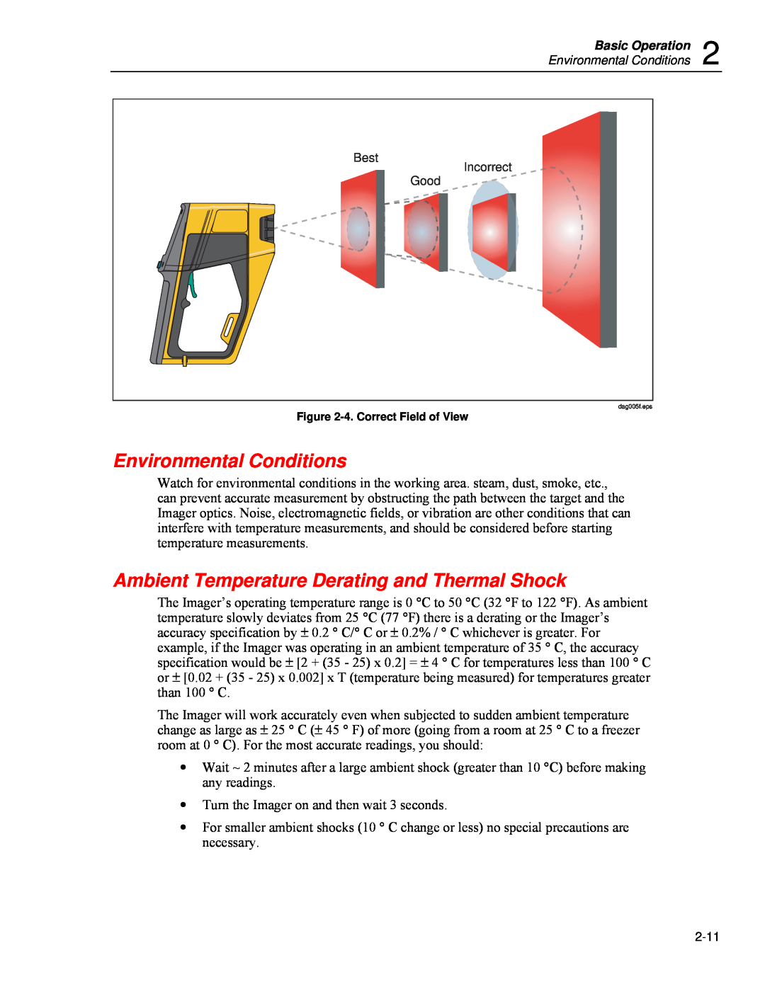 Fluke Ti20 user manual Environmental Conditions, Ambient Temperature Derating and Thermal Shock 