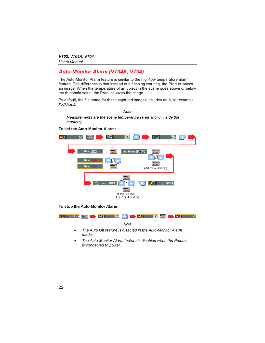 Fluke VT02 user manual Auto-Monitor Alarm VT04A, VT04, To stop the Auto-Monitor Alarm 