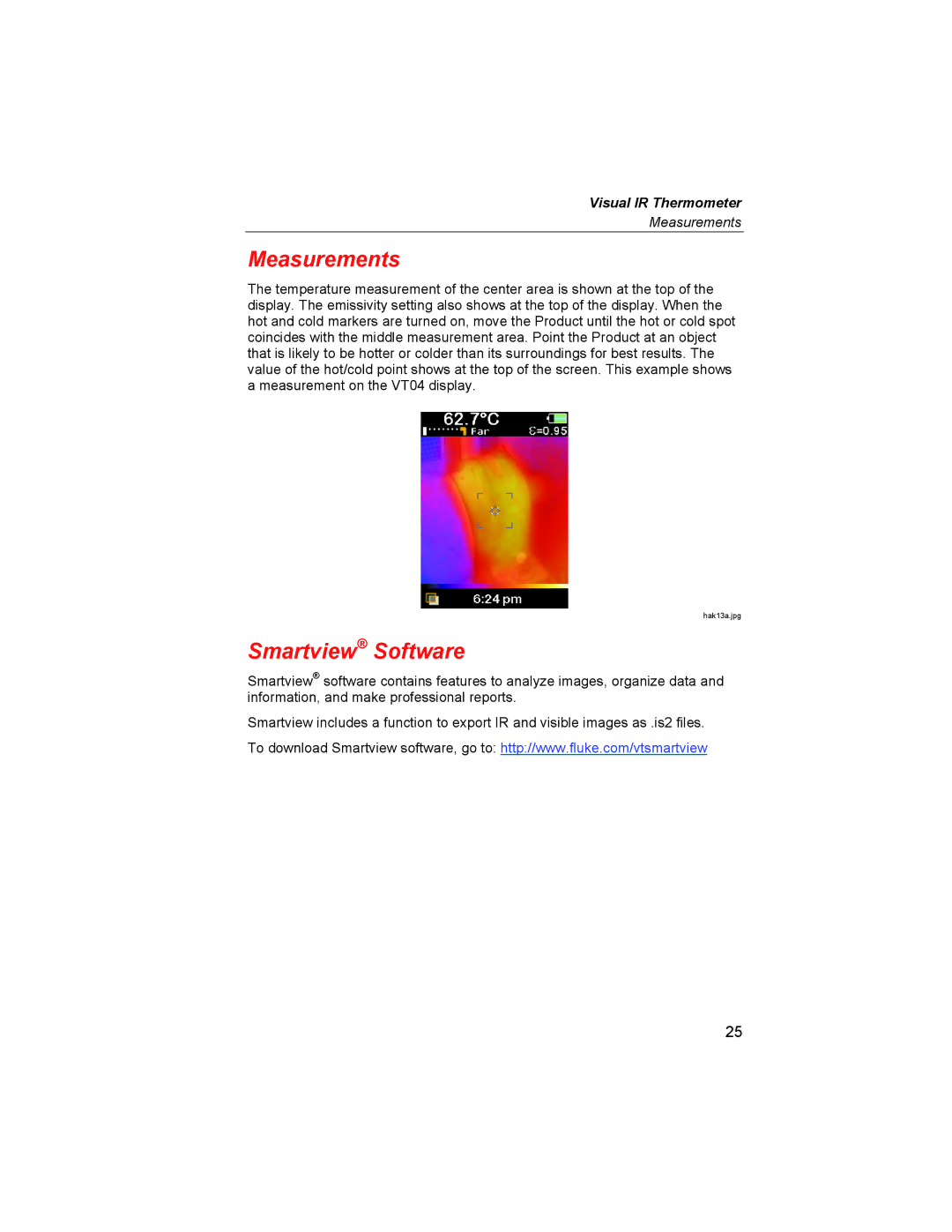 Fluke VT04A, VT02 user manual Measurements, Smartview Software 