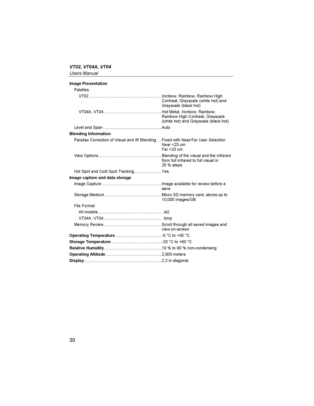 Fluke VT02, VT04A user manual Image Presentation 