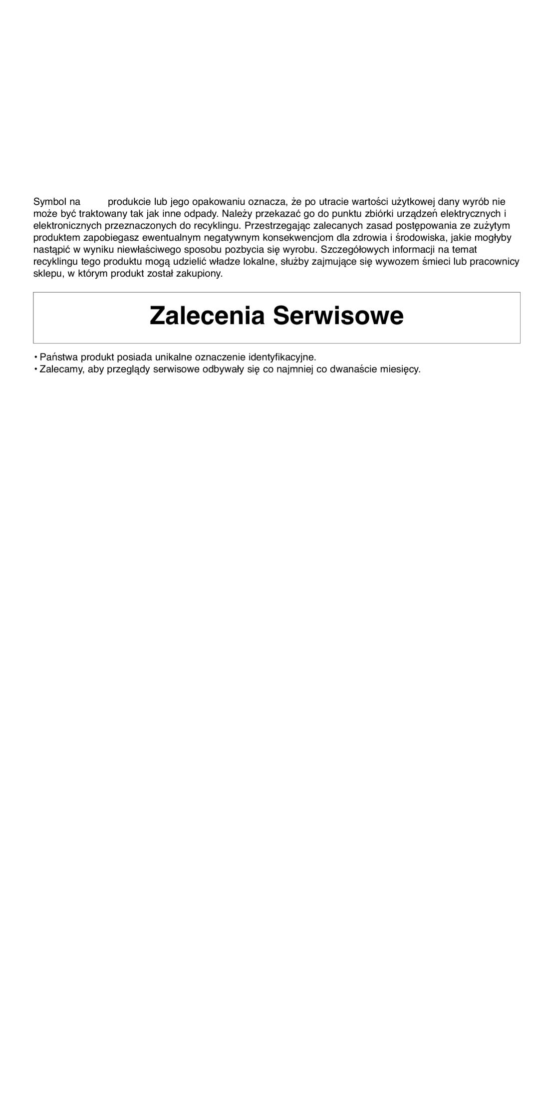 Flymo 2000 instruction manual Zalecenia Serwisowe 